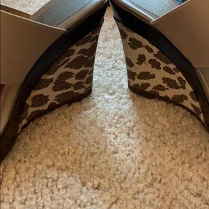 Tan wedges with elastic straps for comfort- size 9